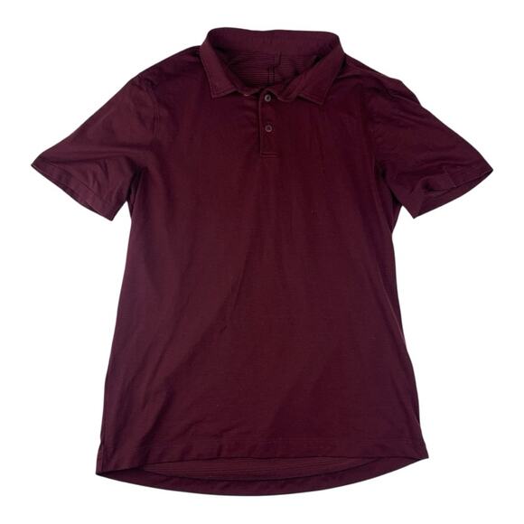 Lululemon mens small burgundy Polo Shirt Short Sleeves Classic Collar athletic - Picture 1 of 6